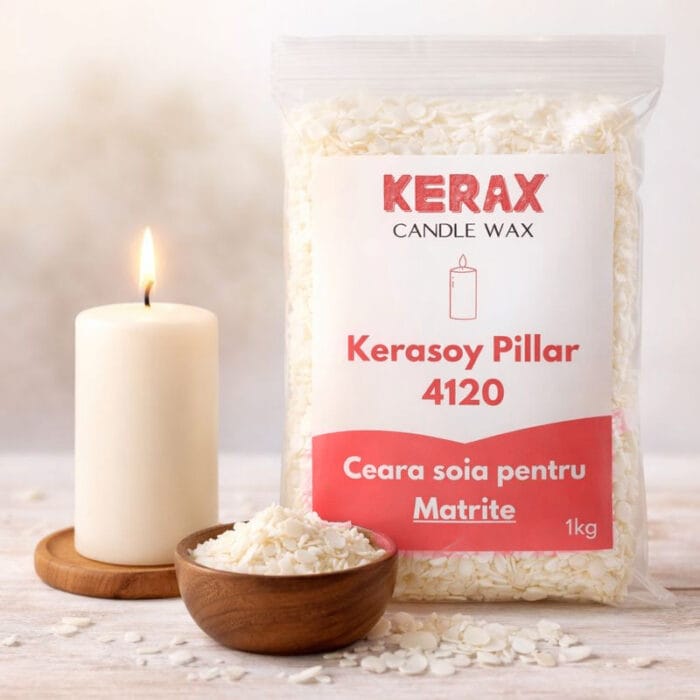 Ceara Soia pentru lumanari in matrite - Kerax Kerasoy Pillar 4120 - imagine 3