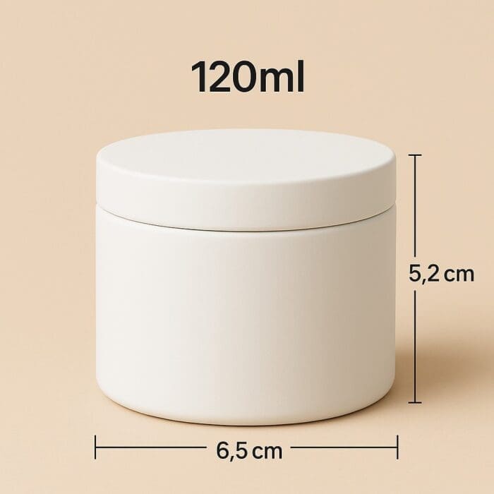 Recipient Lumânări Metalic | 120ml | Alb Mat - imagine 2