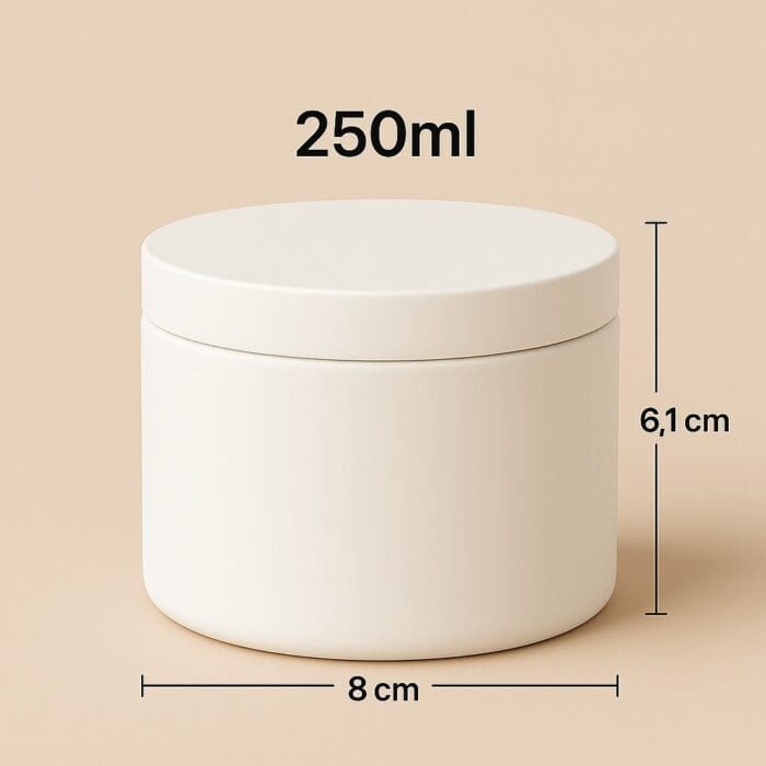 Recipient Lumânări Metalic | 250ml | Alb - imagine 2