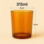 Recipient Lumânări Sticlă | 315ml | Ambră Transparent - imagine 2