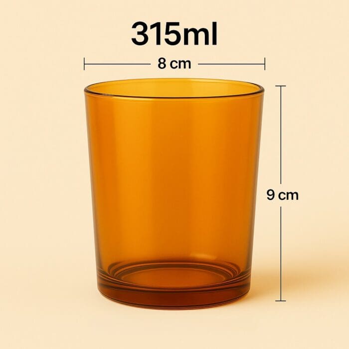 Recipient Lumânări Sticlă | 315ml | Ambră Transparent - imagine 2