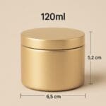 Recipient Lumânări Metalic | 120ml | Auriu - imagine 2