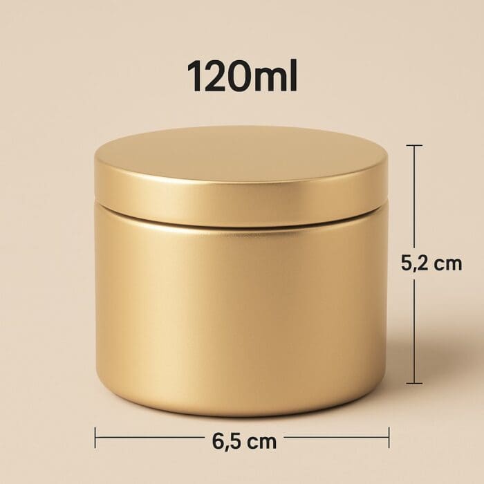 Recipient Lumânări Metalic | 120ml | Auriu - imagine 2