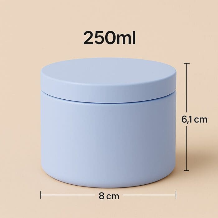 Recipient Lumânări Metalic | 250ml | Baby Blue - imagine 2