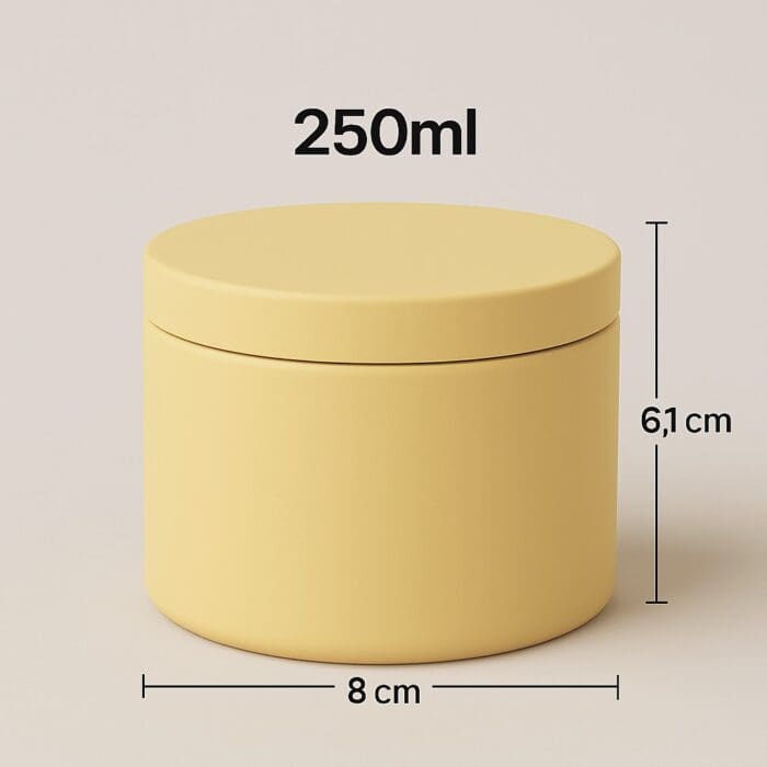 Recipient Lumânări Metalic | 250ml | Galben - imagine 2