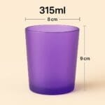 Recipient Lumânări Sticlă | 315ml | Mov Frosted - imagine 2