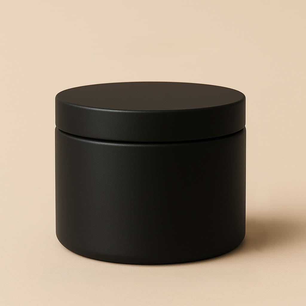 negru250 Recipient Lumânări Metalic | 250ml | Negru - imagine 1