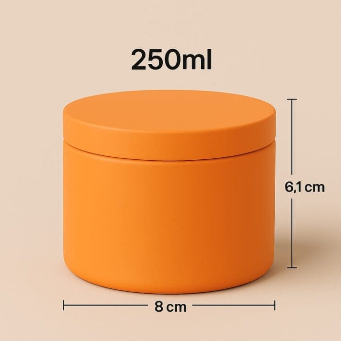 Recipient Lumânări Metalic | 250ml | Portocaliu - imagine 2