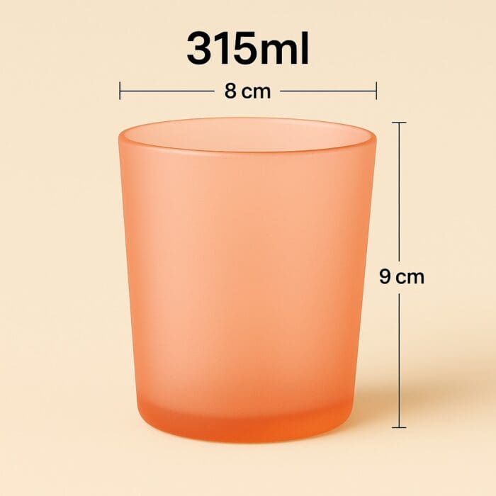 Recipient Lumânări Sticlă | 315ml | Roz Frosted - imagine 2