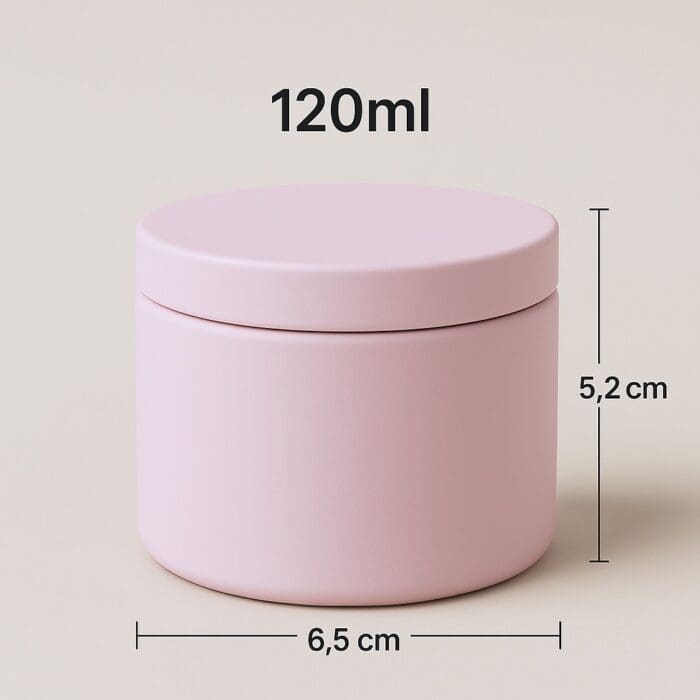 Recipient Lumânări Metalic | 120ml | Roz Pastel - imagine 2