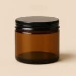 Recipient Lumânări Sticlă | 100ml | Ambra | Capac aluminiu