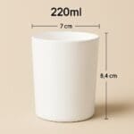 Recipient Lumânări Sticlă | 220ml | Alb Mat - imagine 2