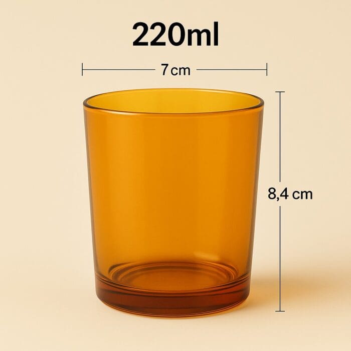 Recipient Lumânări Sticlă | 220ml | Ambră Transparent - imagine 2