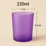 Recipient Lumânări Sticlă | 220ml | Mov Frosted - imagine 2