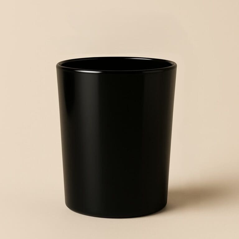 Recipient Lumânări Sticlă | 220ml | Negru Lucios