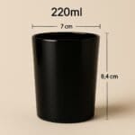 Recipient Lumânări Sticlă | 220ml | Negru Lucios - imagine 2