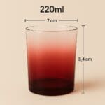 Recipient Lumânări Sticlă | 220ml | Roșu Gradient - imagine 2