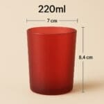 Recipient Lumânări Sticlă | 220ml | Roșu Frosted - imagine 2