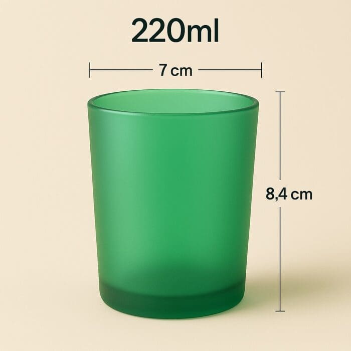Recipient Lumânări Sticlă | 220ml | Verde Frosted - imagine 2