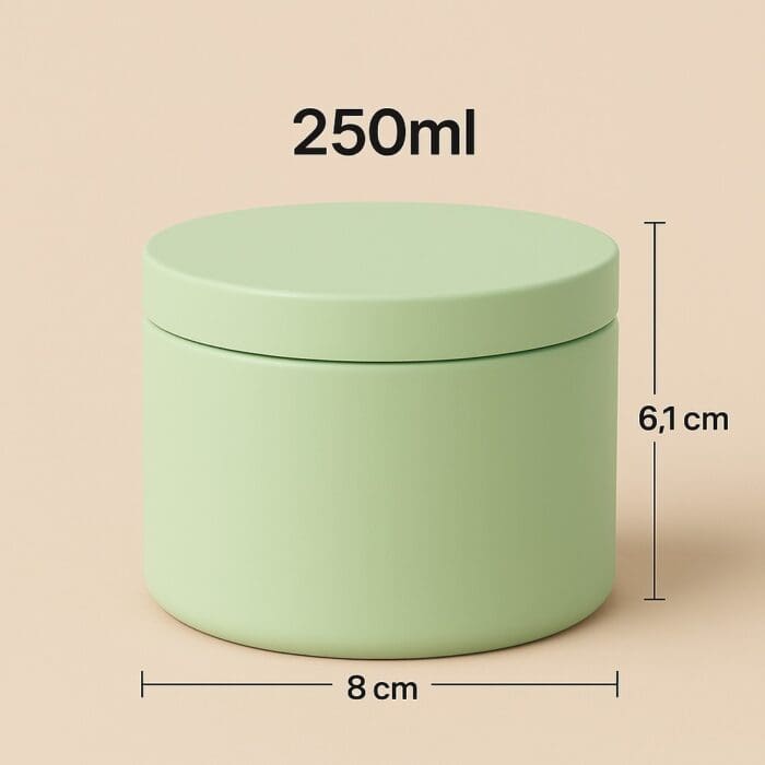 Recipient Lumânări Metalic | 250ml | Verde Pastel - imagine 2