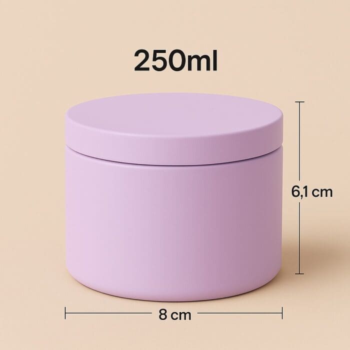 Recipient Lumânări Metalic | 250ml | Violet Pastel - imagine 2
